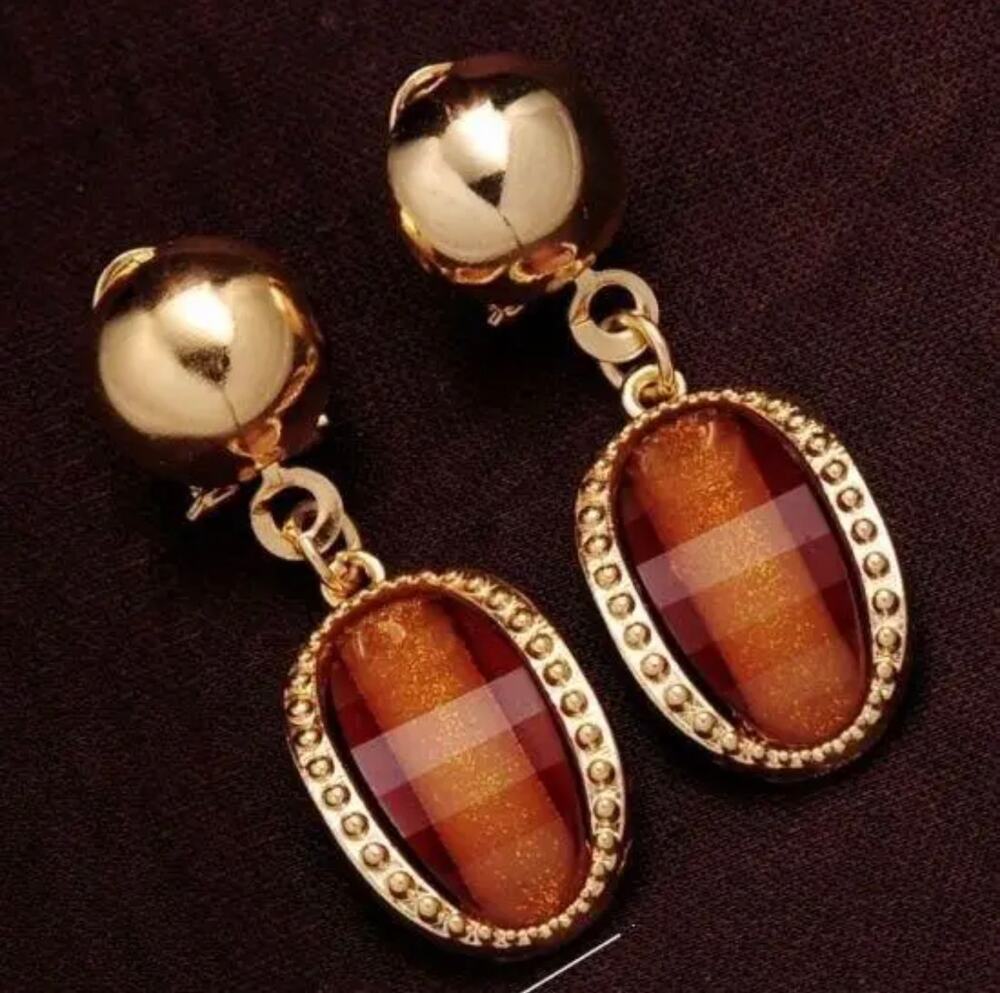 Warm Am er Colored Drop Earrings
